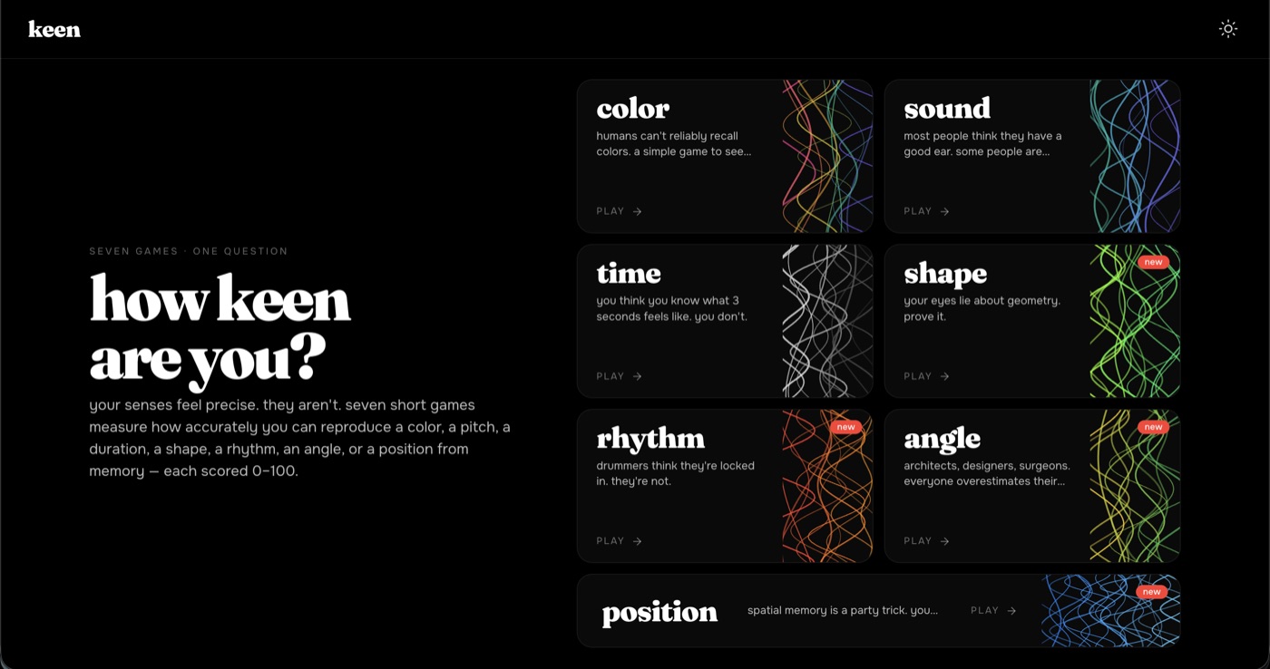 Keen landing page
