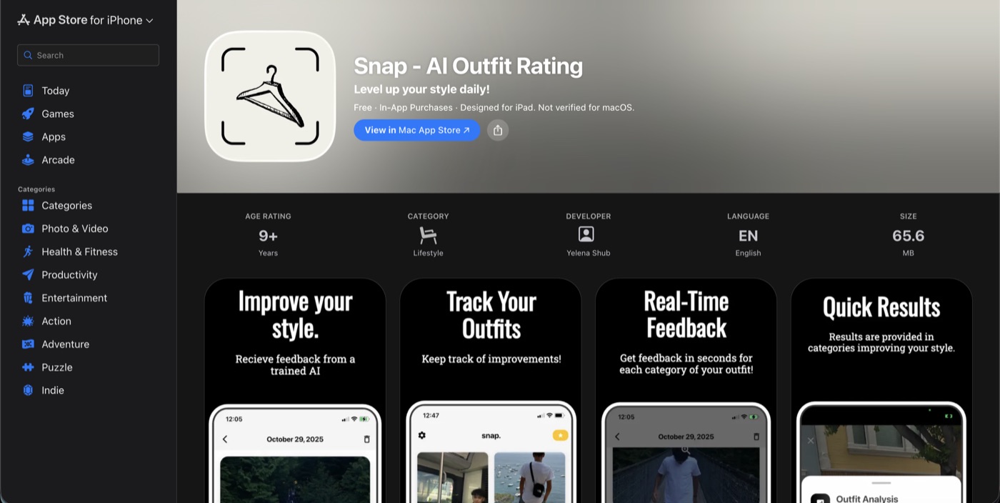 Snap on the App Store
