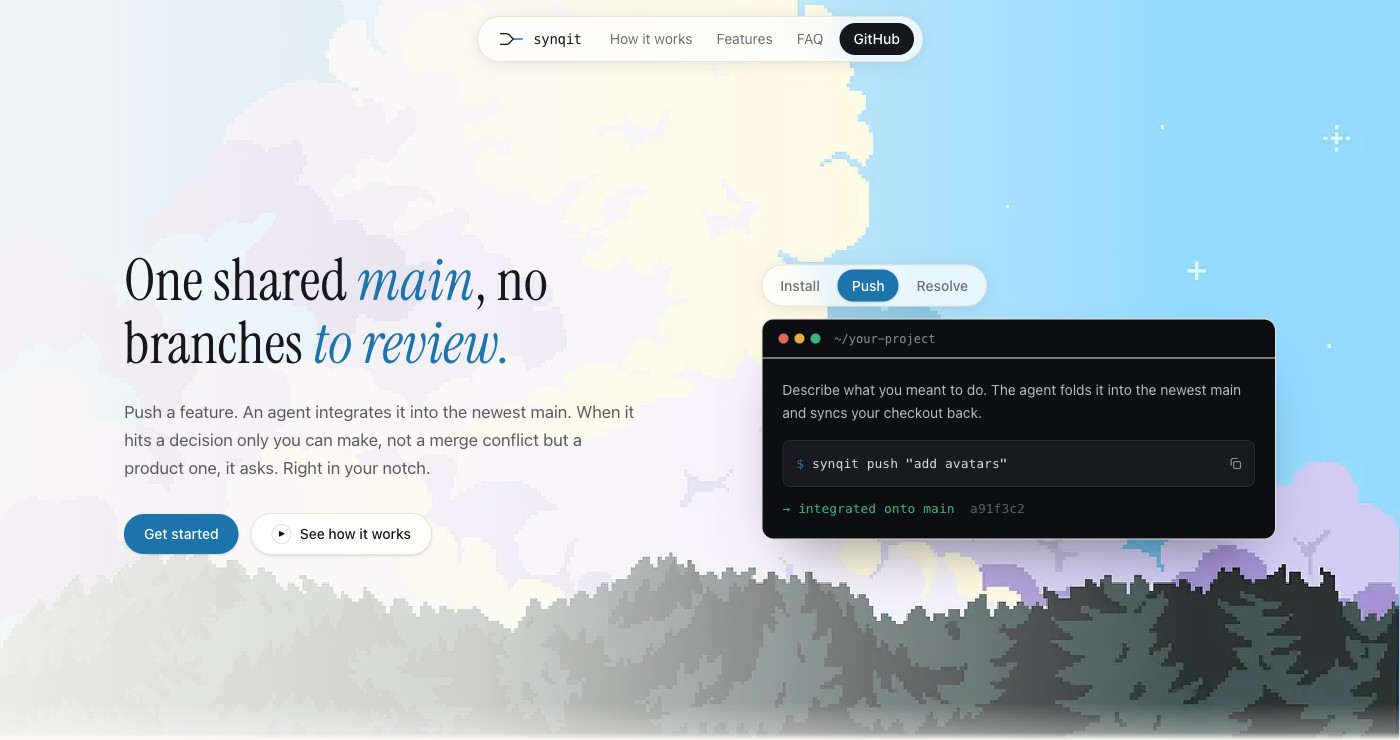 Synqit landing page